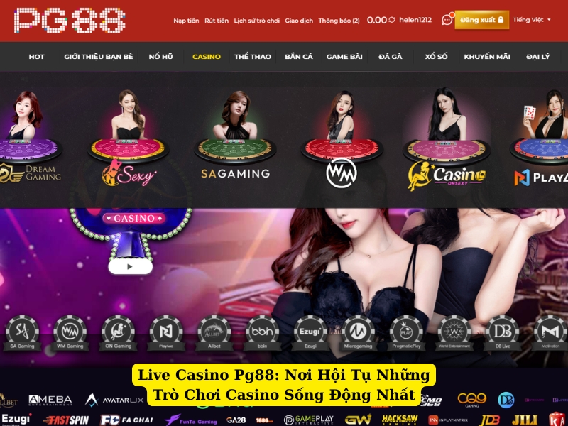 live casino pg88 nơi hội tụ những trò chơi casino sống động